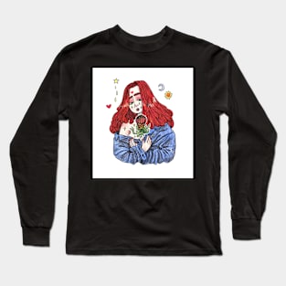 PROTEA girl with protea flower illustration Long Sleeve T-Shirt